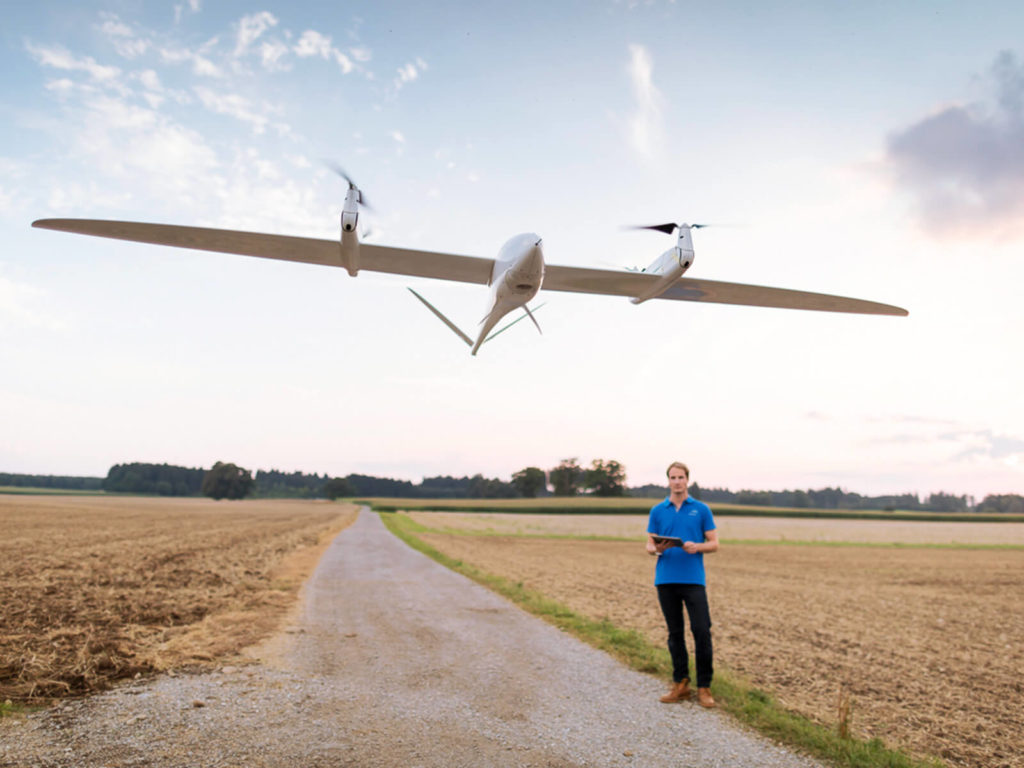 Man controlling 3D printed drone